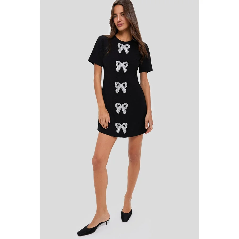 HYACINTH HOUSE Beaded Bows Bernadette Mini Dress Size XL NWT - Picture 4 of 7